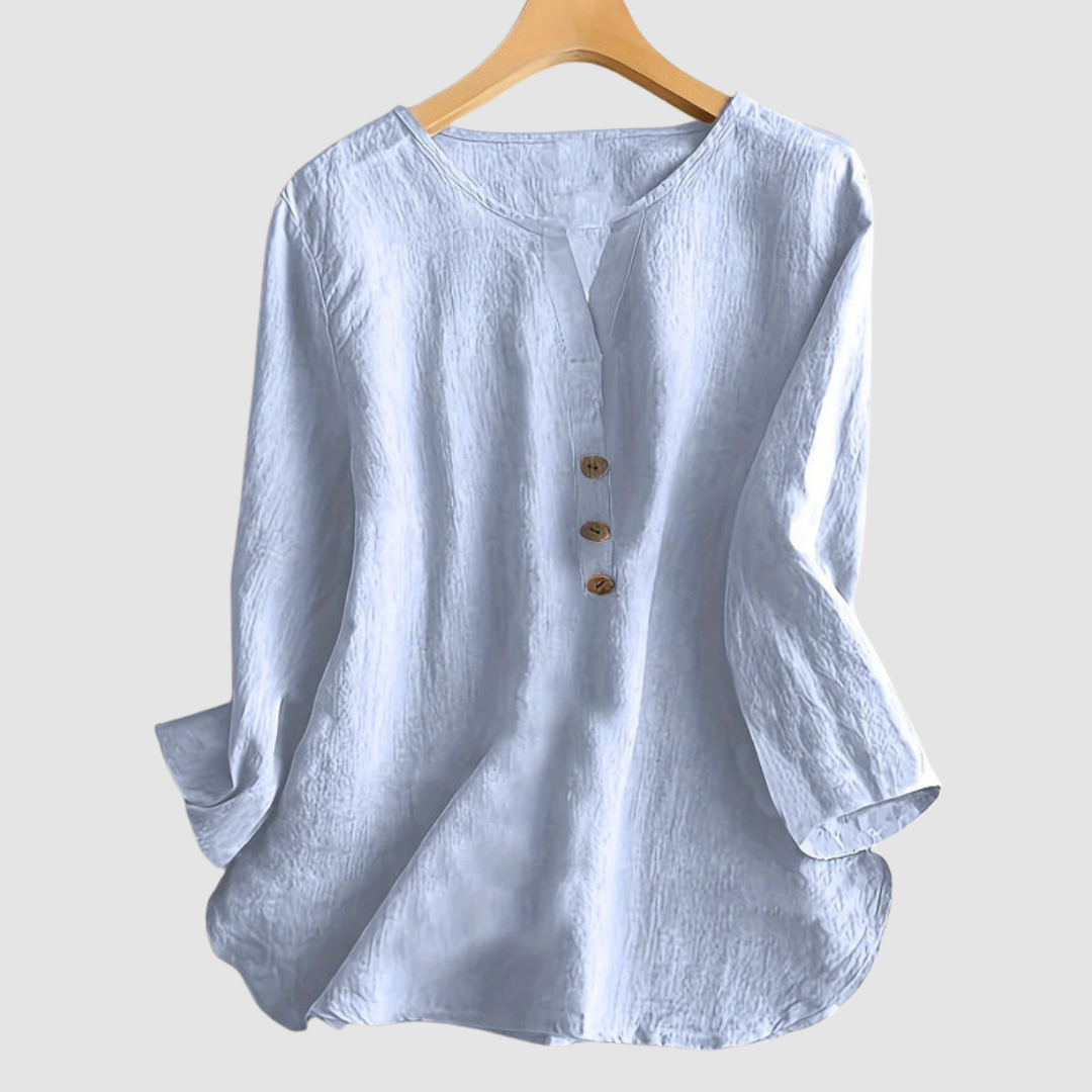 Melisa™ Casual Cotton & Linen Blouse