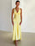 Rosalyn - V-Neck Satin Bow Backless Maxi Dress