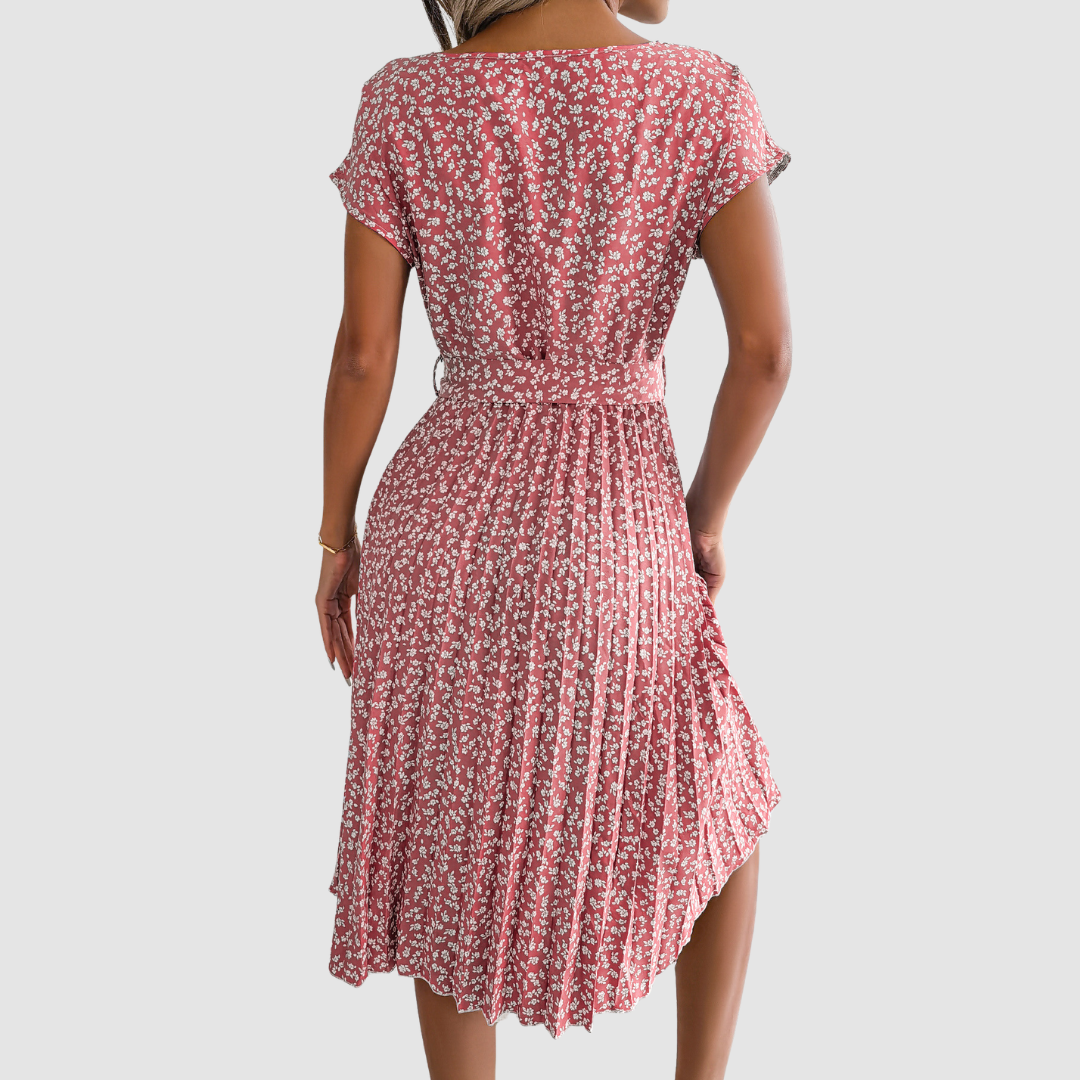 Lina™ Short Sleeve Floral A-Line Dress