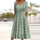 Pristine - Floral Print High-Waist A-Line Dress