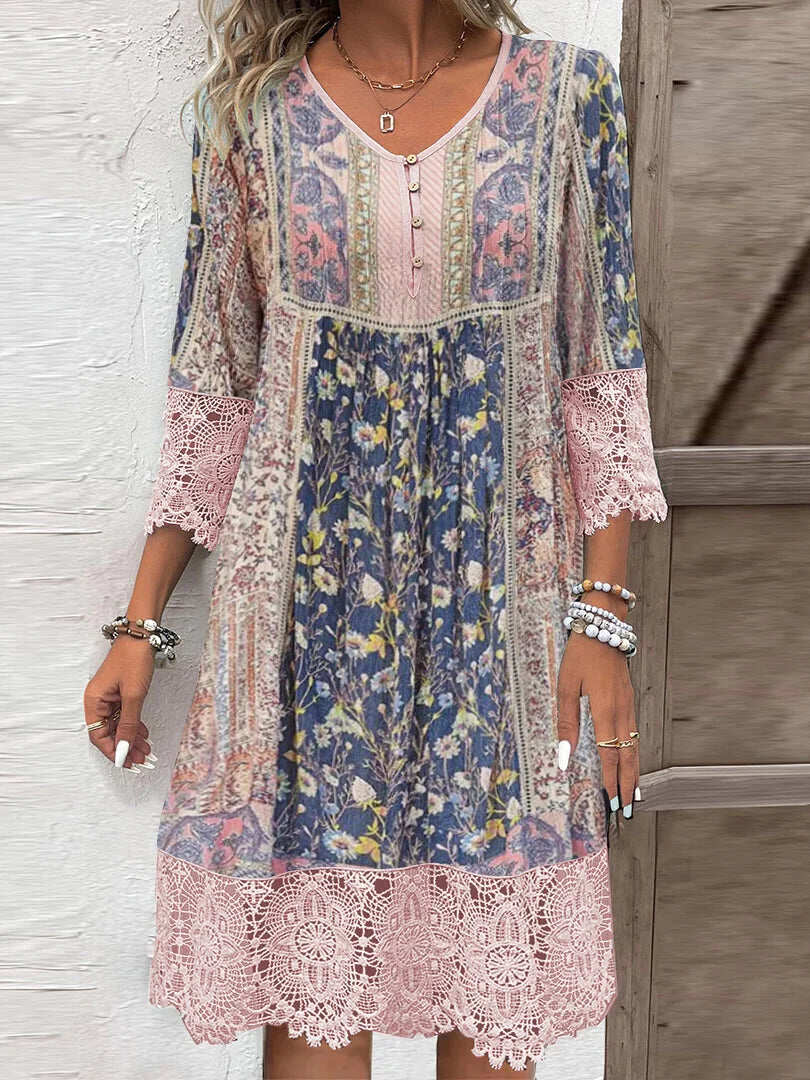 Janita | Boho Dress with Lace Details