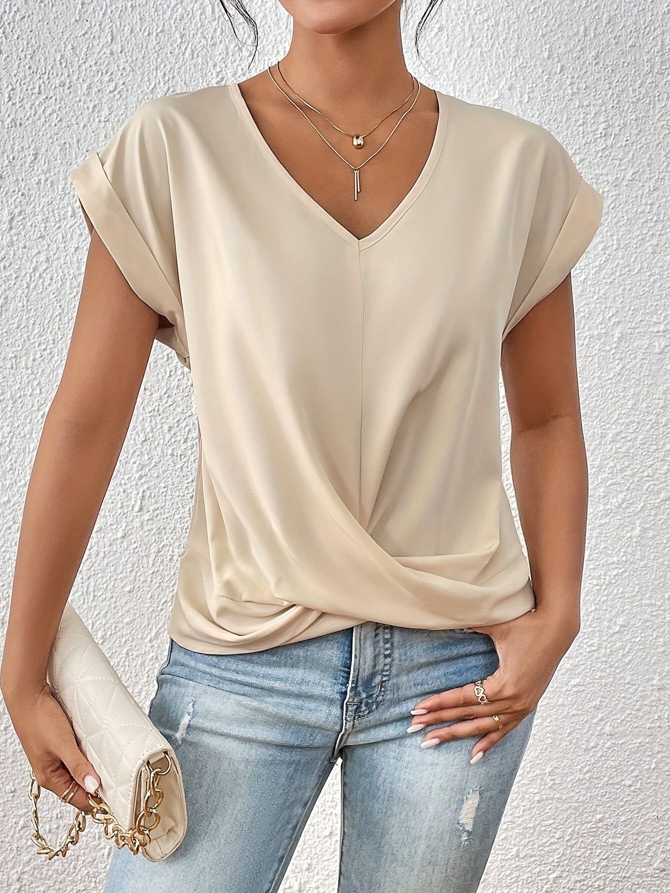 Cleo™ Classic t shirt with v neckline