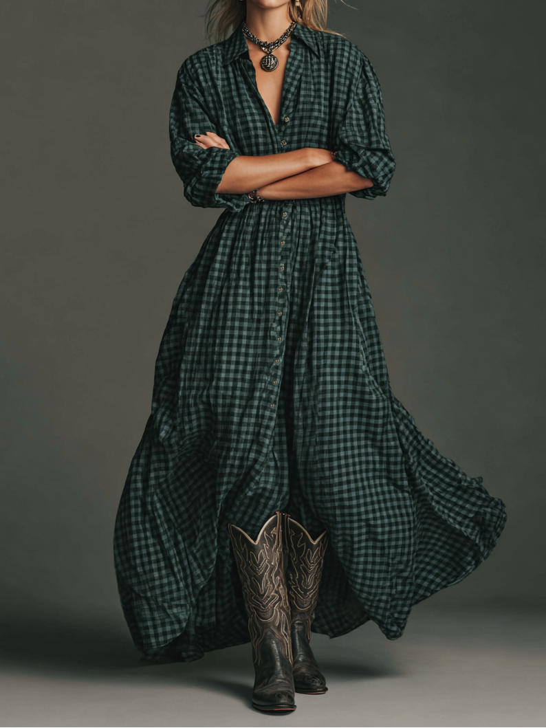 Regina | Long Sleeve Shirt Maxi Dress