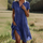 Azalea - Loose V-Neck Short Sleeve Printed Dress