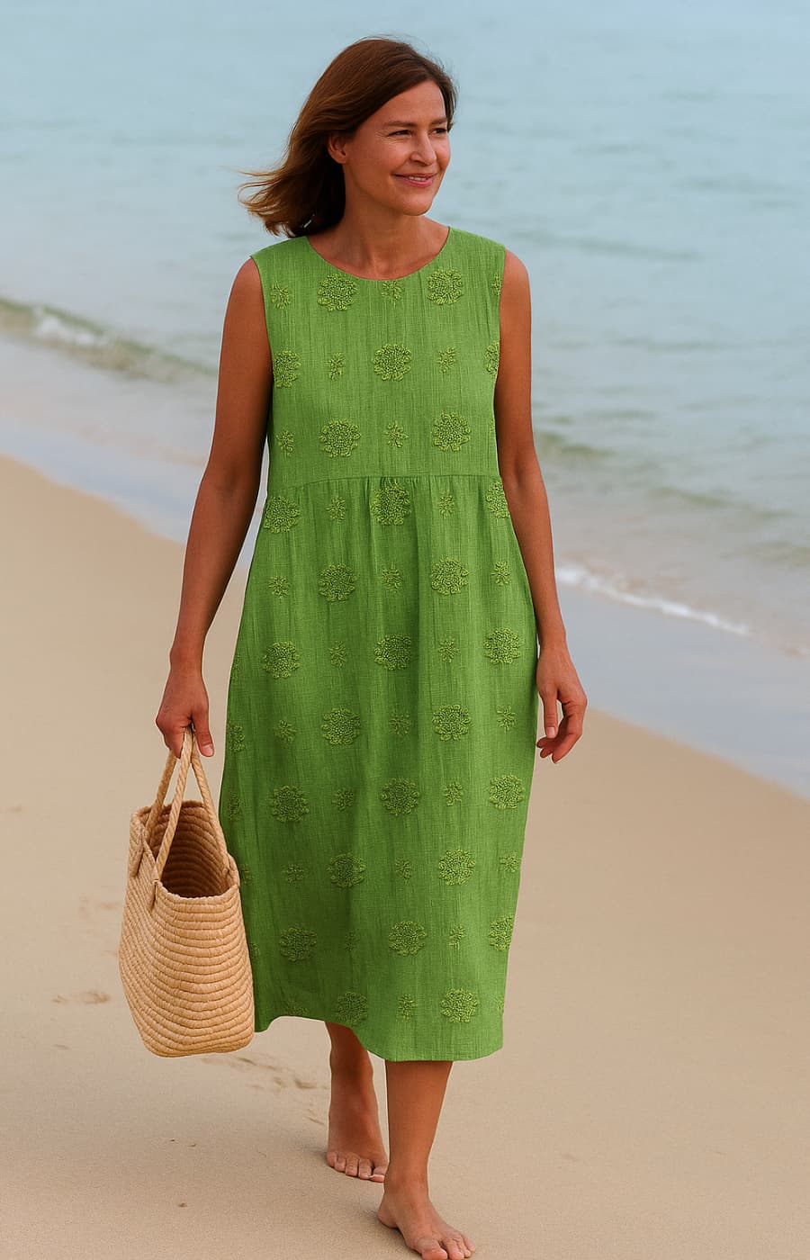 Franca | Elegant Sleeveless Cotton Dress with Pockets