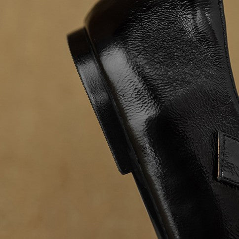 Morven Cross-Strap Leather Flats