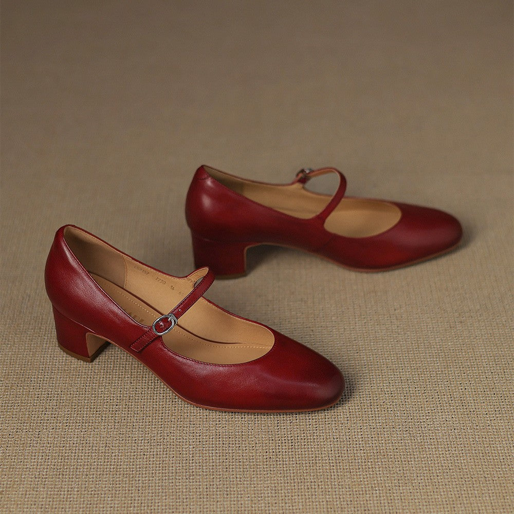Caelen Leather Block Heels