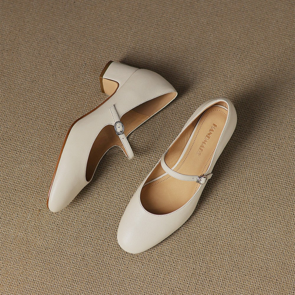 Caelen Leather Block Heels