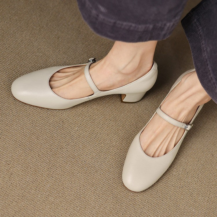 Caelen Leather Block Heels