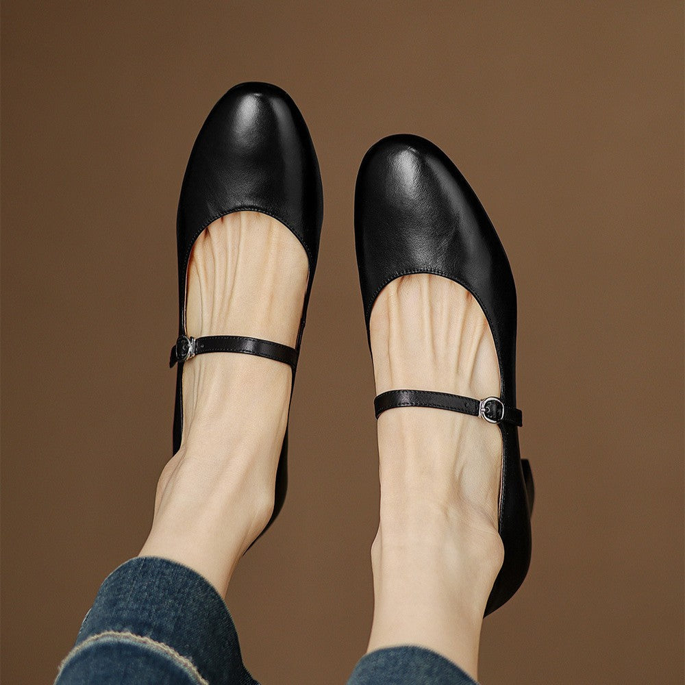 Caelen Leather Block Heels