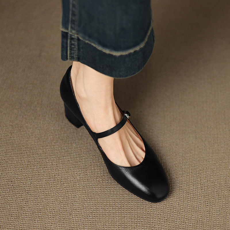 Caelen Leather Block Heels