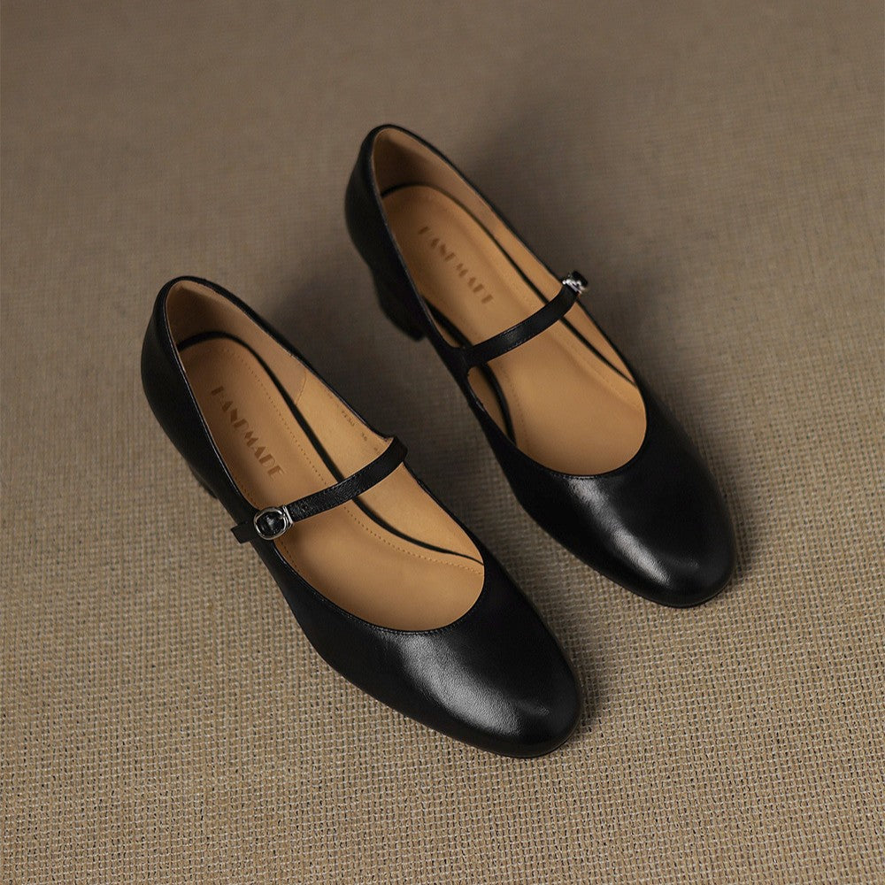 Caelen Leather Block Heels