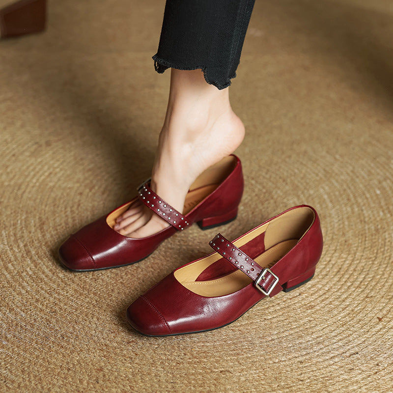 Avelyn Leather Mary Janes