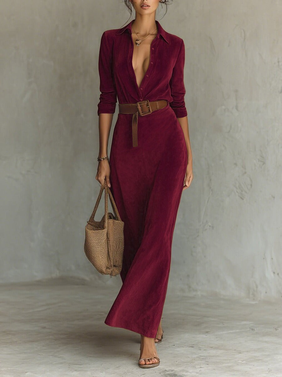 Joanne | Long Suede Dress
