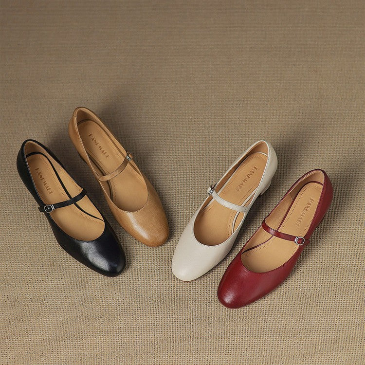 Caelen Leather Block Heels