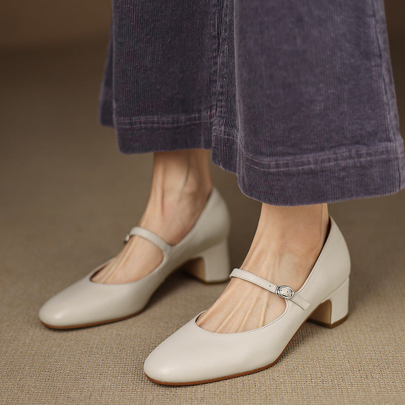 Caelen Leather Block Heels