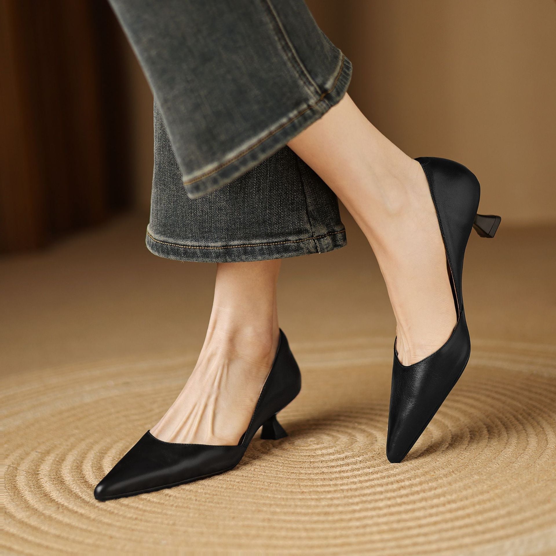 Ceyra Leather Heels