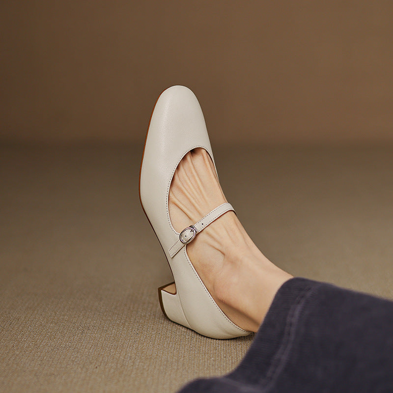 Caelen Leather Block Heels