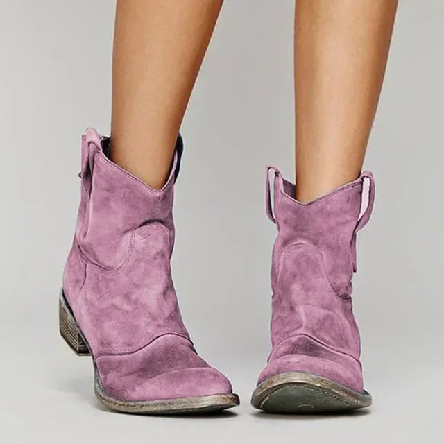 Nola™ – Vintage Cowboy Ankle Boots
