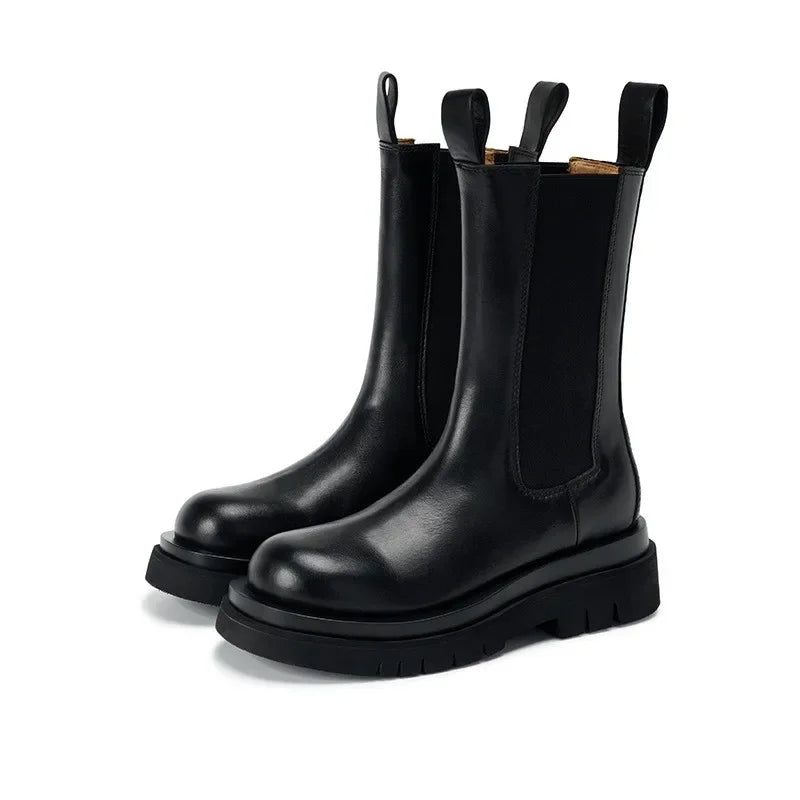 VÉDA™ CHUNKY LEATHER CHELSEA BOOTS