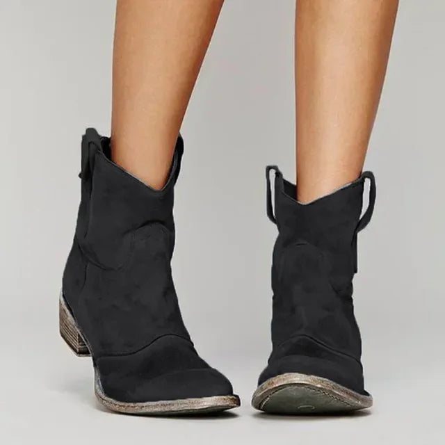 Nola™ – Vintage Cowboy Ankle Boots