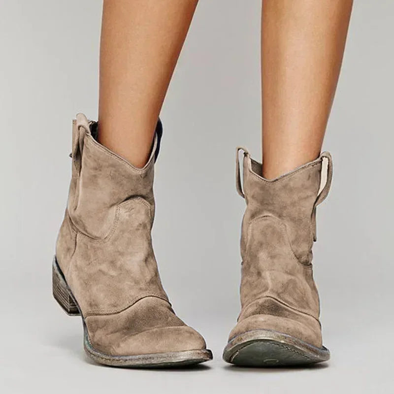 Nola™ – Vintage Cowboy Ankle Boots