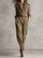 Rowena™ Brown Tweed Plaid Utility Jumpsuit