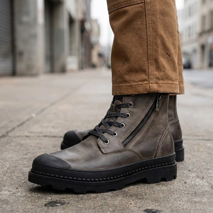 Anthony Genuine Leather Zip-Boot