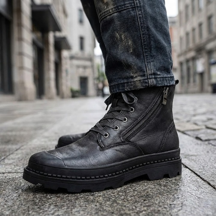 Anthony Genuine Leather Zip-Boot