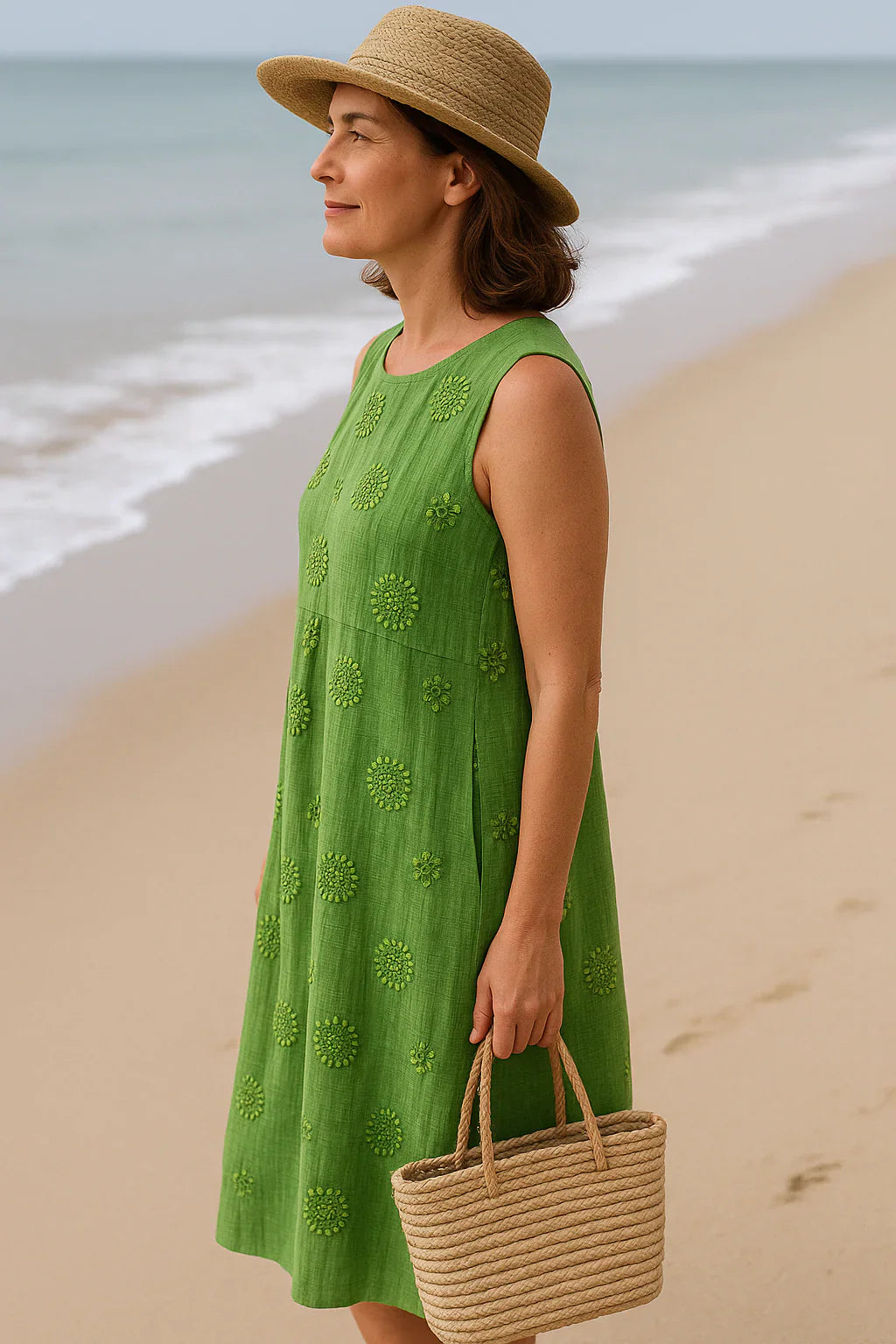 Franca | Elegant Sleeveless Cotton Dress with Pockets