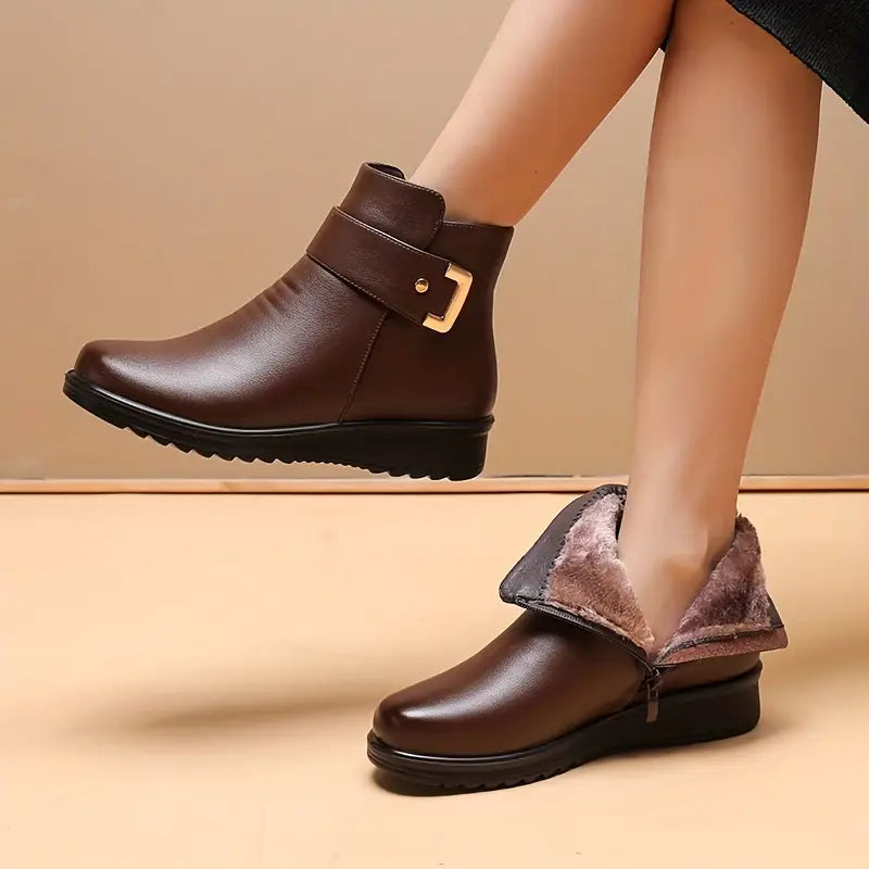 SAVVINA™ FLEECE-LINED WINTER ANKLE BOOTS