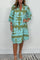 Kenzie - Bohemian Retro Print V-neck Cropped Sleeves Dress