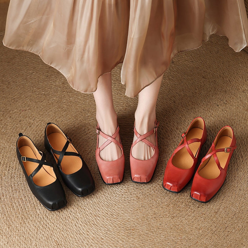 Edith Leather Mary Janes