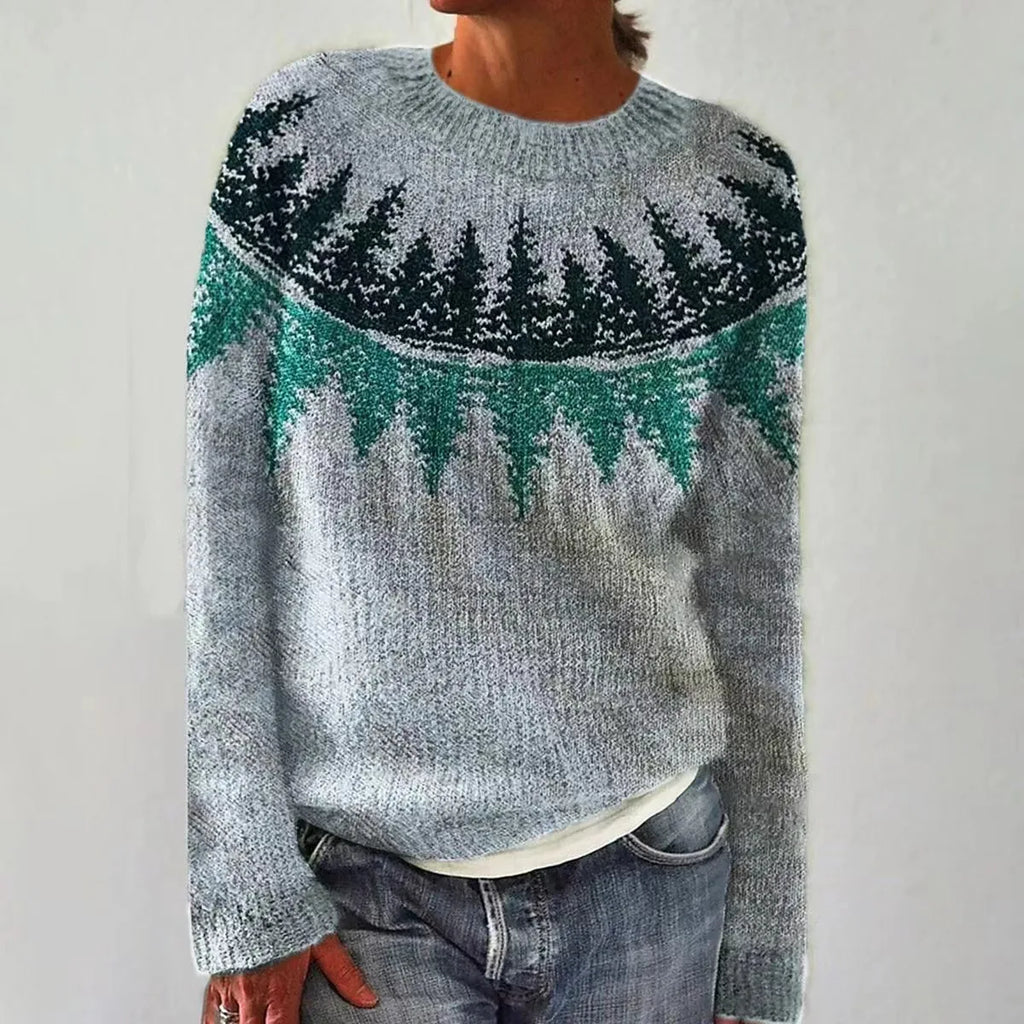 Lexi - Retro Nordic Pattern Fall Sweater