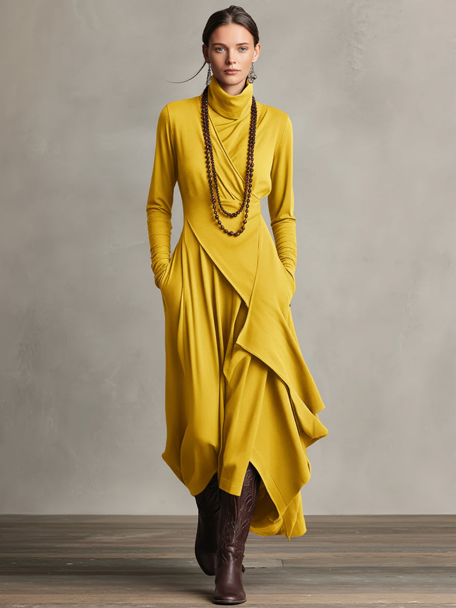 Nancy | Asymmetric Draped Maxi Dress